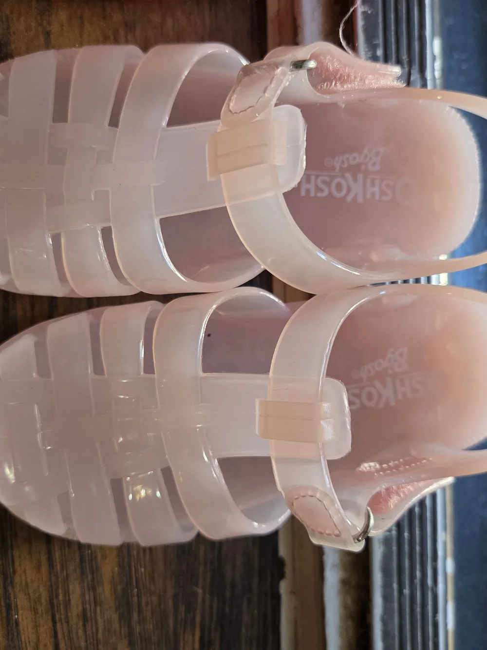 OshKosh B'gosh Translucent Pink and Bright Red Jelly Sandals